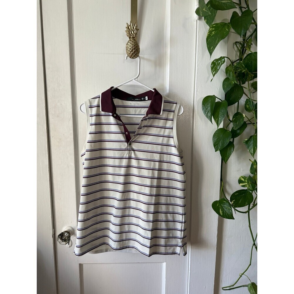 Ralph Lauren RLX women’s size large tailored fit striped tank top blouse